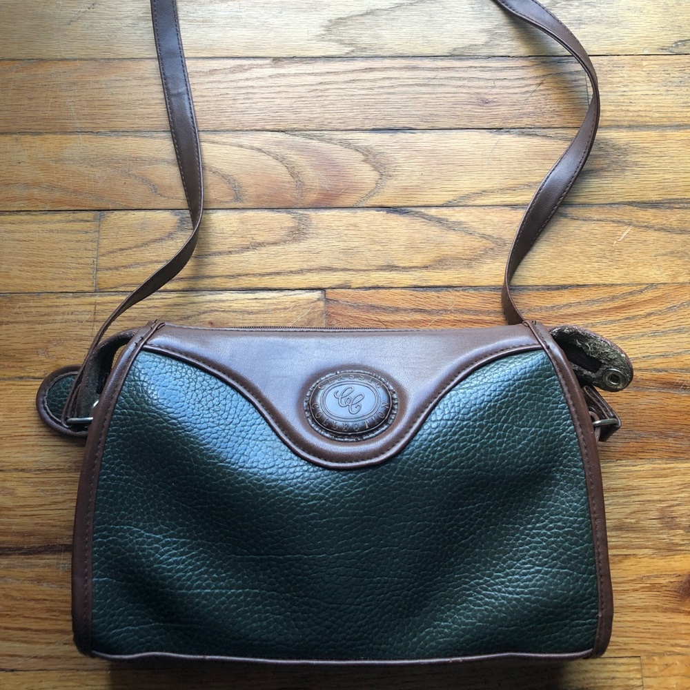 Vintage Leather Two Tone Crossbody Handbag